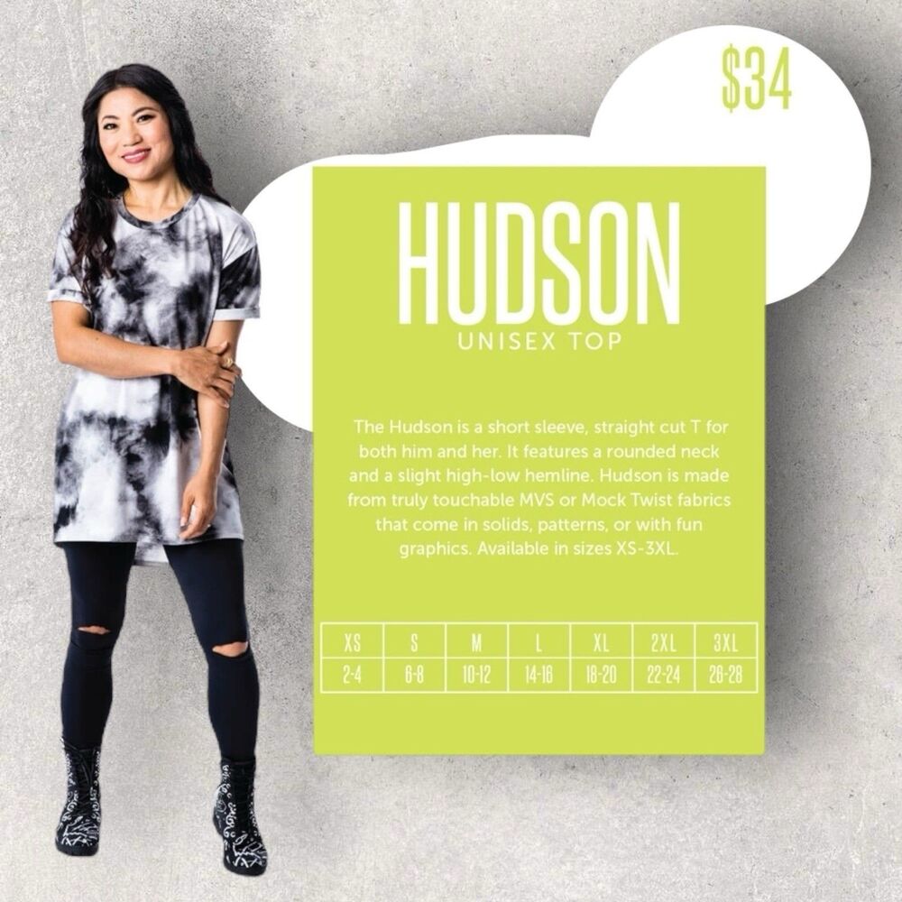 LulaRoe Hudson Large And 2XL Black And White Striped Short Sleeves NWT - Picture 5 of 9
